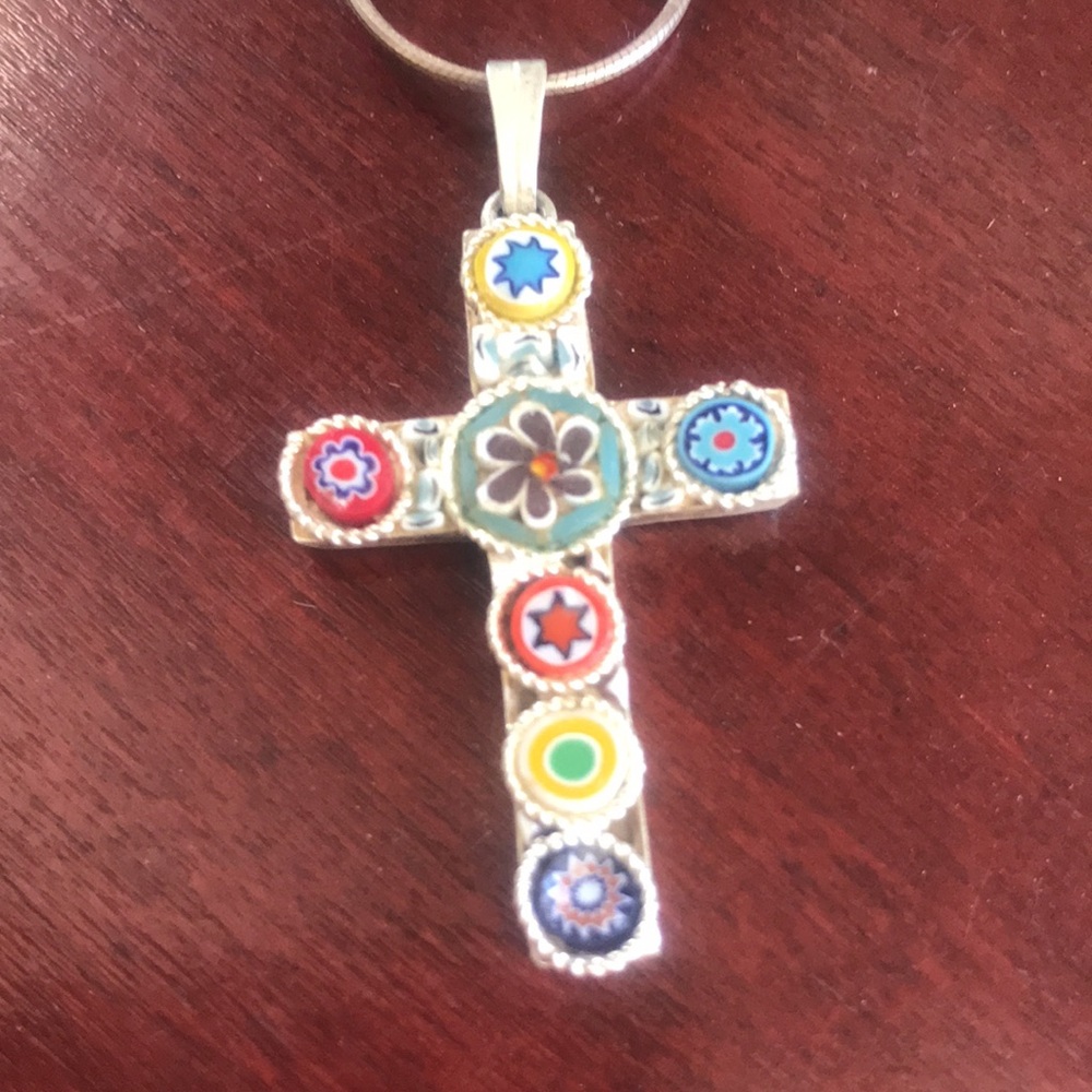 ITALIAN Sterling Silver Set Handcrafted Millefiori Artisan Glass Bought In Italy